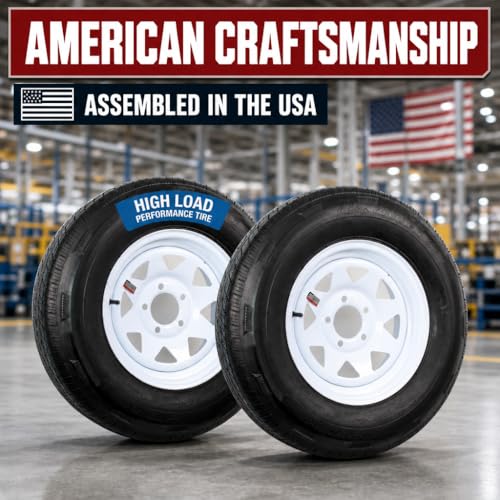 eCustomrim 2-Pack Radial Trailer Tire Rim Assembly ST205/75R14 5 Lug Load D