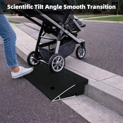BESEA Rubber Curb Ramp 7" Rise 17" Long Driveway Threshold Ramp 2 Pack - size: 7" Rise