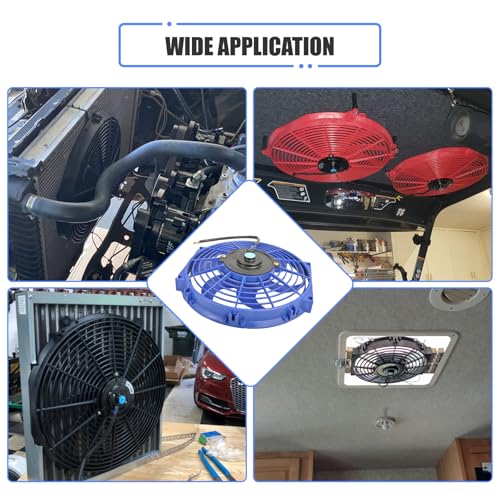 10" Electric Radiator Cooling Fan Assembly Kit 12V 80W，Blue, 2 PCS - size: 10” -2PCS, style: Blue