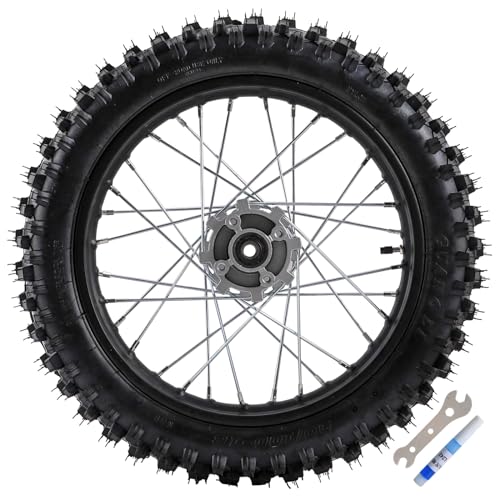 Front Motorcycle Tire 70/100-19 & Rear Tire 90/100-16 Wheel Tires Rim Inner Tube with 15mm Bearing & Front Suspension Fork 45mm/48mm & 280mm Rear Shocks Absorber for Pit Pro Trail Dirt Bike - size: Front 19 + Rear 16