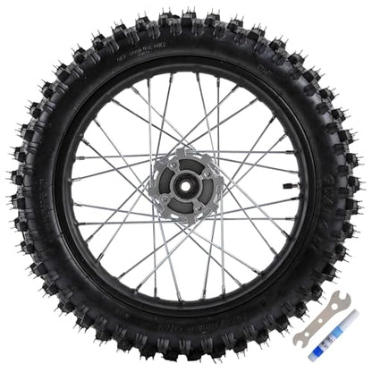 Front Motorcycle Tire 70/100-19 & Rear Tire 90/100-16 Wheel Tires Rim Inner Tube with 15mm Bearing & Front Suspension Fork 45mm/48mm & 280mm Rear Shocks Absorber for Pit Pro Trail Dirt Bike - size: Front 19 + Rear 16