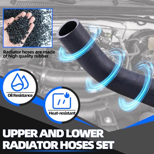 MITZONE Upper and Lower Radiator Hoses Set Compatible with 1996-2002 Toyota 4Runner 1995-2004 Tacoma 3.4L V6 16571-62070 16572-62090