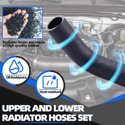 MITZONE Upper and Lower Radiator Hoses Set Compatible with 1996-2002 Toyota 4Runner 1995-2004 Tacoma 3.4L V6 16571-62070 16572-62090