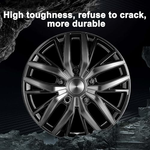 17-Inch Silver ABS Hubcaps with Steel Rings & Adjusters, Patented Design, Universal Fit, Set of 4 Wheel Covers (Black-Gunmetal Grey) - color: Black-Gunmetal Grey