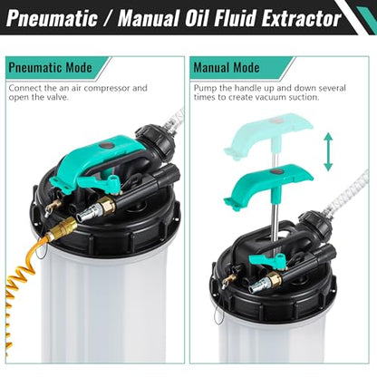 Estune 7.5L/2 Gallon Fluid Extractor Pump with 5 Pcs Brake Bleeding Hose - size: 2 Gallon/7.5 L