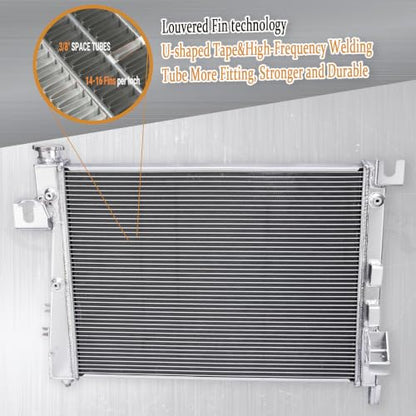 3 Row All aluminum Radiator Compatible with 2004-2009 Dodge Ram 1500/2500/3500 Pickup 5.7L V8 Models (AT) 44mm Core Thickness, Automotive Performance Radiators, Crossflow Radiator