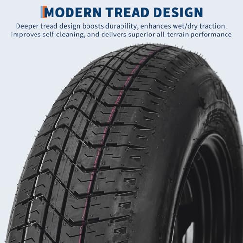 GarveeTech 2-Pack Trailer Tire On Rim ST205/75D14 Trailer Tires and Wheels 5 Lug on 4.5 in PCD Trailer Tires with 14 in Rims Load Range C 6PR Black - size: ST205/75D14