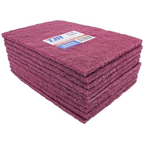 TJR® Scuff Pads 10-Pack – Non-Woven Fleece Buffing Pads for Automotive, Autobody – Multipurpose 6 x 9 Inch Scouring Pad – Tear Resistant Wet and Dry Use Sanding Pads (Medium P400) - style: Medium P400