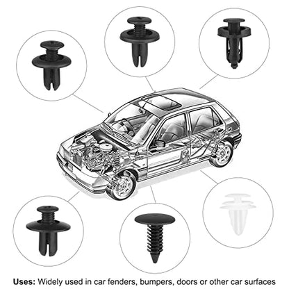 QIIYCCE 120PCS Car Clips & Plastic Rivets - 6 Popular Sizes, Fits Bumpers, Fenders & Most Car Models, Ideal for Body Fixing & Replacement (Pack of 2) - size: One Size (Pack of 2)
