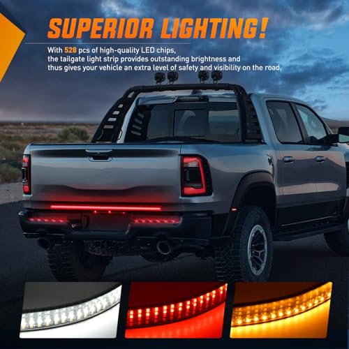 Nilight Truck Tailgate Light Strip 48" Quad Row 528 LED Strip - color: 48" Tailgate Light Strip Quad Row