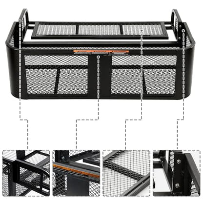 ORCISH Heavy Duty ATV Rear Drop Basket, Steel Mesh Rack with Mounting Kit - size: 40" L