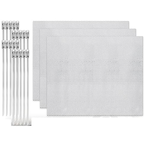 3 Pack Exhaust Heat Shield Automotive, Embossed Aluminum Heat Shield Kit with 20PCS Cable Metal Ties for Car Muffler Exhaust Wrap Heat Pipe High Temp Thermal Barrier (3Pcs 13” * 16”) - color: 3Pcs 13” * 16”