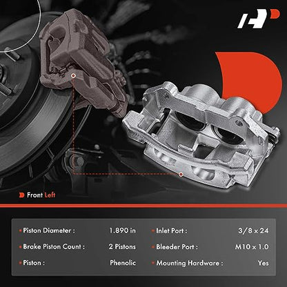 A-Premium Front Left Driver Disc Brake Caliper with Bracket - style: Front Driver Side