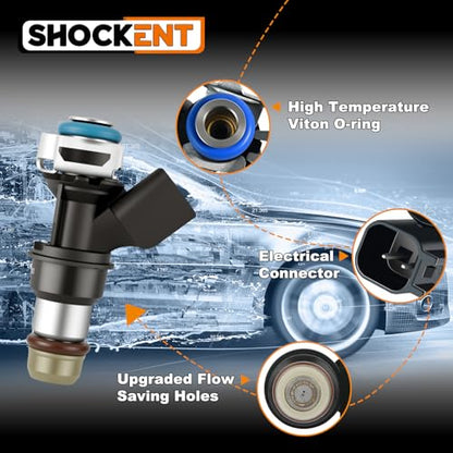 FJ887 Upgraded 4.8L/5.3L/6.0L/6.2L Fuel Injectors Fit for:-GMC Sierra 1500 2007-2009, Yukon 2007 2008 2009, Yukon XL 1500 2007-2009; for:-Cadillac Escalade 2007 2008 2009 Set Of 8