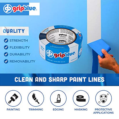 Professional-Grade Blue Painters Tape 2 Inch Wide, 1 Roll - size: 2 in/1.88 (Single Roll)