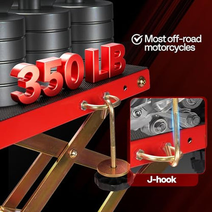 VIVOHOME 350 Lbs Heavy Duty Hydraulic Motorcycle Lift Jack - color: Red