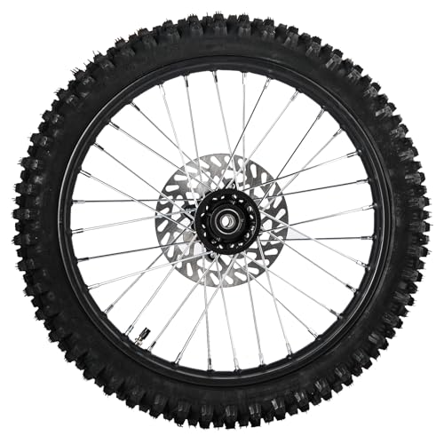 70/100-17 Front Wheel Tire (2.75x17) Inner Tube 1.6x17 Rim With 12mm Inner Bearing Assembly 190mm Brake Disc Rotor for Dirt Pit Bike Motocross Off Road (70/100-17 12mm) - size: 70/100-17 12mm