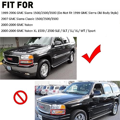 for 1999-2007 GMC Sierra 1500 2500 3500 & 99-06 GMC Yukon Halogen Headlight - color: Black Clear