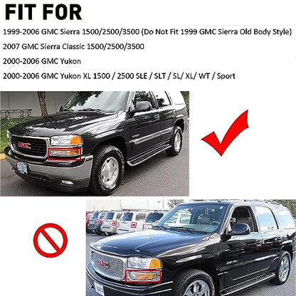 for 1999-2007 GMC Sierra 1500 2500 3500 & 99-06 GMC Yukon Halogen Headlight - color: Black Clear
