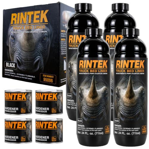 LAUCO Rintek Urethane Spray 1 Gallon Black Bedliner Coating, Heavy-Duty Polyurethane Protective Truck Bed Liner Paint, Waterproof Anti-Slip Impact-Resistant Automotive Coating 95096 - style: Black – No Gun