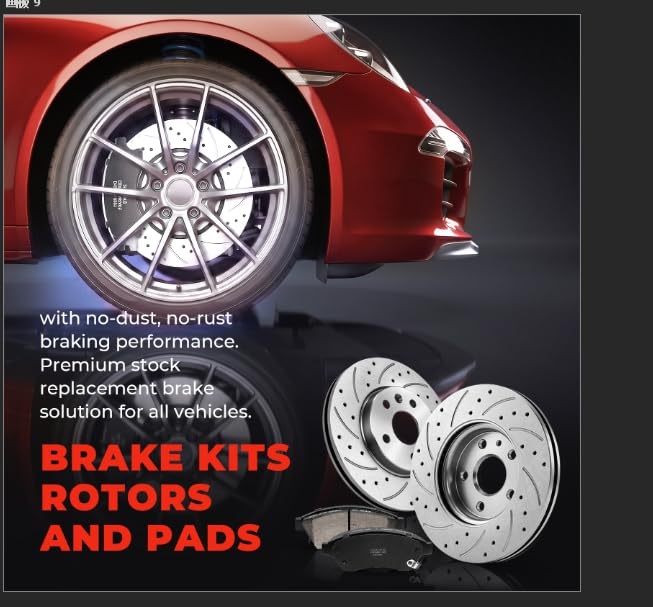 10.87 inch Front Drilled&Slotted Brake Rotores and Ceramic Pads - size: S-55185+D1522
