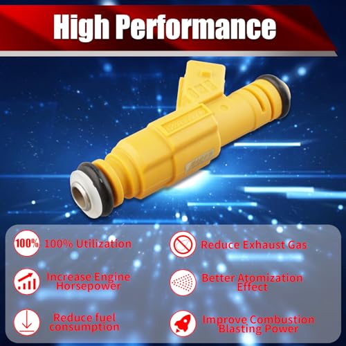 Set of 6 Fuel Injectors 0280155710 FJ583 M02710X6 Replacement - size: 0280155710