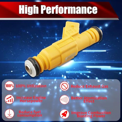 Set of 6 Fuel Injectors 0280155710 FJ583 M02710X6 Replacement - size: 0280155710