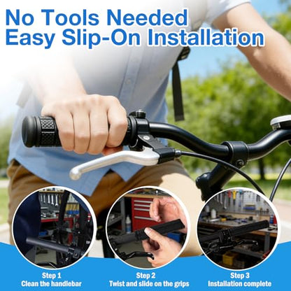 4 Pairs Bicycle Handle Bar Grips Mushroom Grips for BMX/MTB/Road Mountain Bikes - color: black