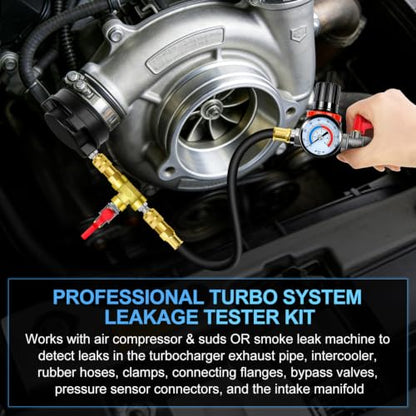 JIFETOR Turbo Boost System Leak Tester 19PC Kit to Turbocharger Intercooler