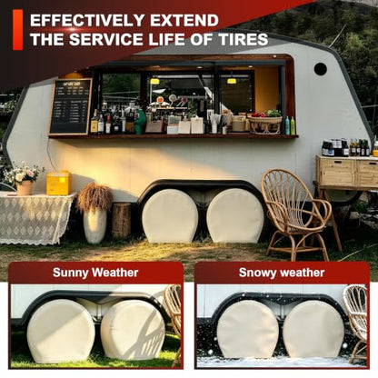 Explore Land Tire Covers 4 Pack Fit Tire Diameters 26-28.75 inch, Off White - size: M (Fits Tire Diameters 26''-28.75''), style: Off White - 4 Pack
