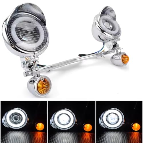 Motorcycle Auxiliary Light Set LED 3.9 inch Front Headlight Turn Signal with Bracket White lighting Driving Light for Cruiser Passing Light Motorcycle Fog lights ﻿