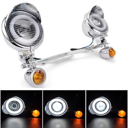 Motorcycle Auxiliary Light Set LED 3.9 inch Front Headlight Turn Signal with Bracket White lighting Driving Light for Cruiser Passing Light Motorcycle Fog lights ﻿