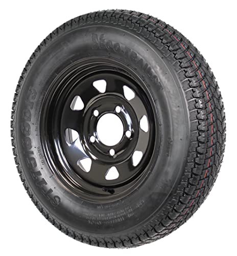 eCustomrim Trailer Tire Rim Assembly ST175/80D13 13 Inch 5 Lug Black Wheel