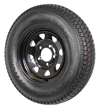 eCustomrim Trailer Tire Rim Assembly ST175/80D13 13 Inch 5 Lug Black Wheel