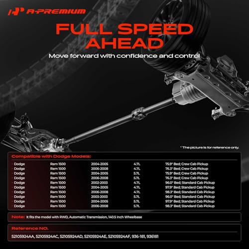 A-Premium Rear Drive Shaft Driveshaft Assembly Compatible with Dodge