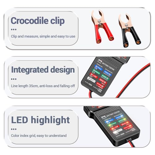ANENG 12V Car Battery Tester,Automotive Voltmeter and Alternator Analyzer