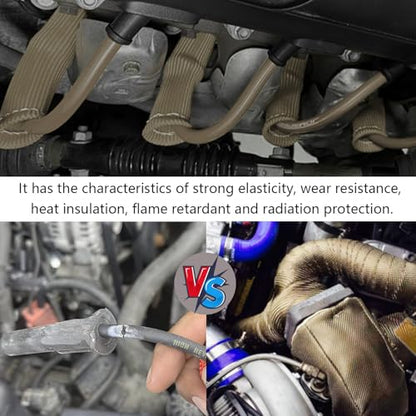 Titanium Spark Plug Wire Boots Heat Shield Sleeves 4000°F Heat Shield Cover Wrap for SBC BBC 350 454 LS1/LS2 Cars Trucks - color: Titanium