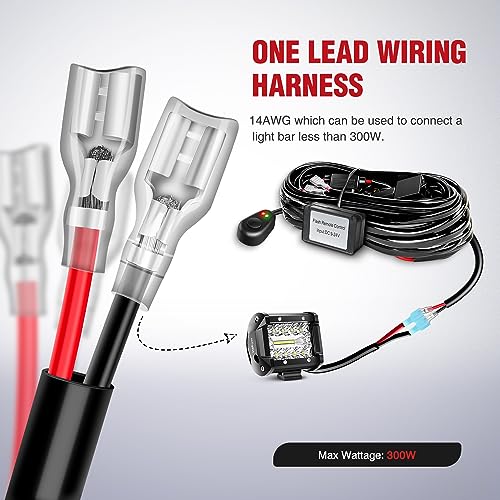 Nilight 14AWG Remote Wiring Harness Wireless Strobe Switch 12V 20A 1Lead - color: 14AWG-1 Lead Remote +Flash