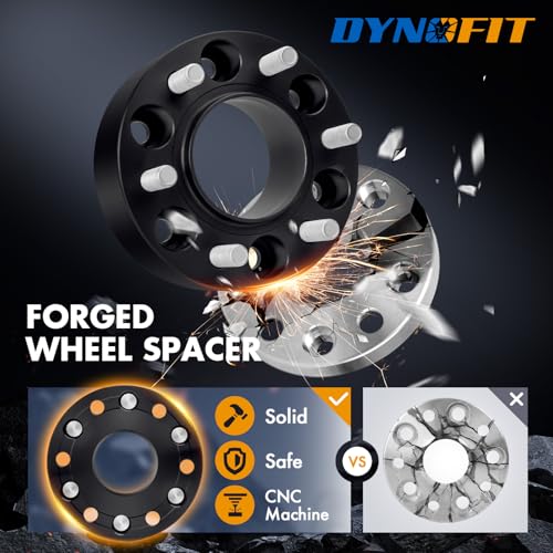 dynofit 2 inch Wheel Spacers 6x5.5 for Silverado Sierra 1500, 6x139.7 Hub Centric Spacers 78.1 Hub Bore M14x1.5 Studs Fits Tahoe, Suburban, Yukon, Escalade, Avalanche, 2-Pack Forged Aluminum Spacers - size: 2 inch 78.1mm