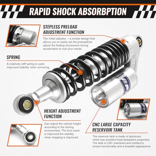 320mm 12.6 inch Universal Shock Absorbers Rear Suspension for HONDA - color: Silver