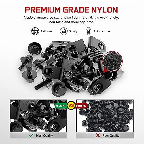 Nilight 35PCS Engine Under Cover Splash Shield Guard Body Bolts Bumper Fender Liner Push Retainer Fastener Rivet Clips Extruded U-Nuts for Infiniti G35 G37 FX35 FX45 EX35 Nissan 370Z 350Z - color: 35Pcs Extruded U-nuts