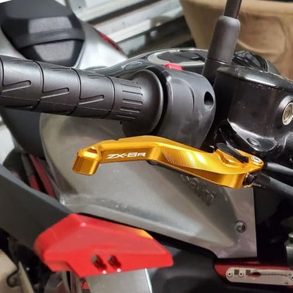 Short Brake Clutch Levers Compatible with K.awasaki Ninja ZX6R 2019 2020 2021 2022 2023 2024 2025 2026 | Front Shorter Levers Handles ZX-6R ZX 6R ZX636 Ninja636 Accessories (Gold) - color: Gold