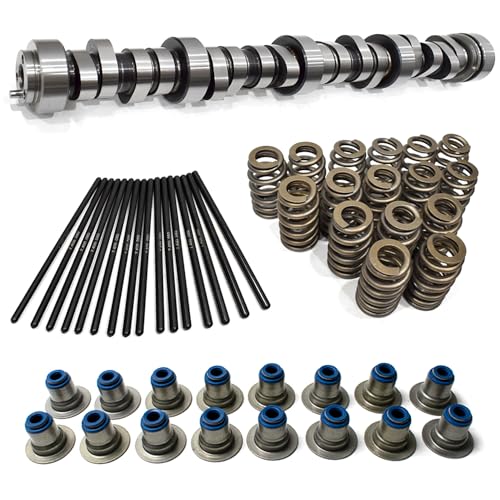 Replace Truck Camshaft Kit With Springs Pushrods Lifters Timing Gasket Set for 1997-2013 GM Chevrolet Gen 3/4 LS 4.8/5.3/5.7/6.0/6.2 V8 LSx Engine - color: With Timing Cover Gasket