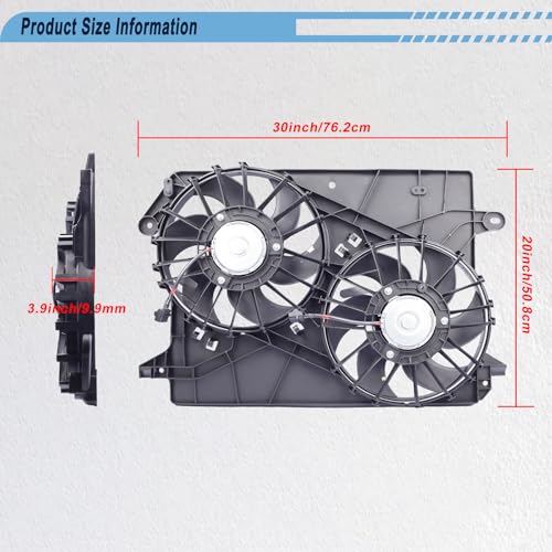 Radiator Cooling Fan Compatible with 2008-2010 Challenger, 5137714AA - size: 2008-2010 Dodge Challenger