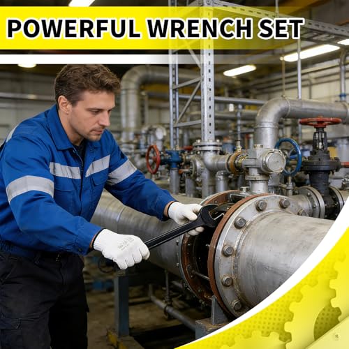 Jumbo Combination Wrench Set | 6 Piece | Metric | 35mm to 50mm | Open End | Storage Bag Included | for Machine Shop Use – Large Wrench Set - color: Metric, size: 6-Piece Set