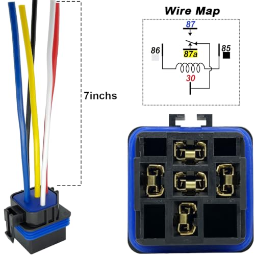 24VDC Relay, 30/40Amp Waterproof Relay Kit, 5-pin SPDT Automotive Relay - size: 5 Pack
