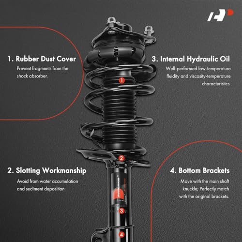 A-Premium Front Complete Strut Assemblies with Coil Springs, Set of 2