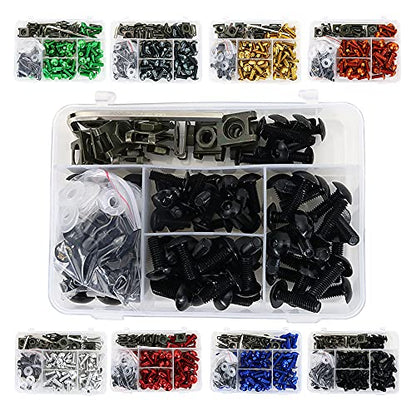 Universal Fairing Bolt Kits Fit for CRF/YZ/NINJA/GSX/DRZ Series - color: Black