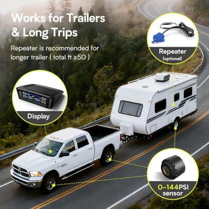 Tymate TM12 RV Tire Pressure Monitoring System, TPMS Set of 4 Sensors - size: 4 Sensors