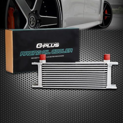 G-PLUS 13 Row AN10-10AN Universal Engine Transmission Oil Cooler Aluminum - color: Silver, size: 13 Row AN10